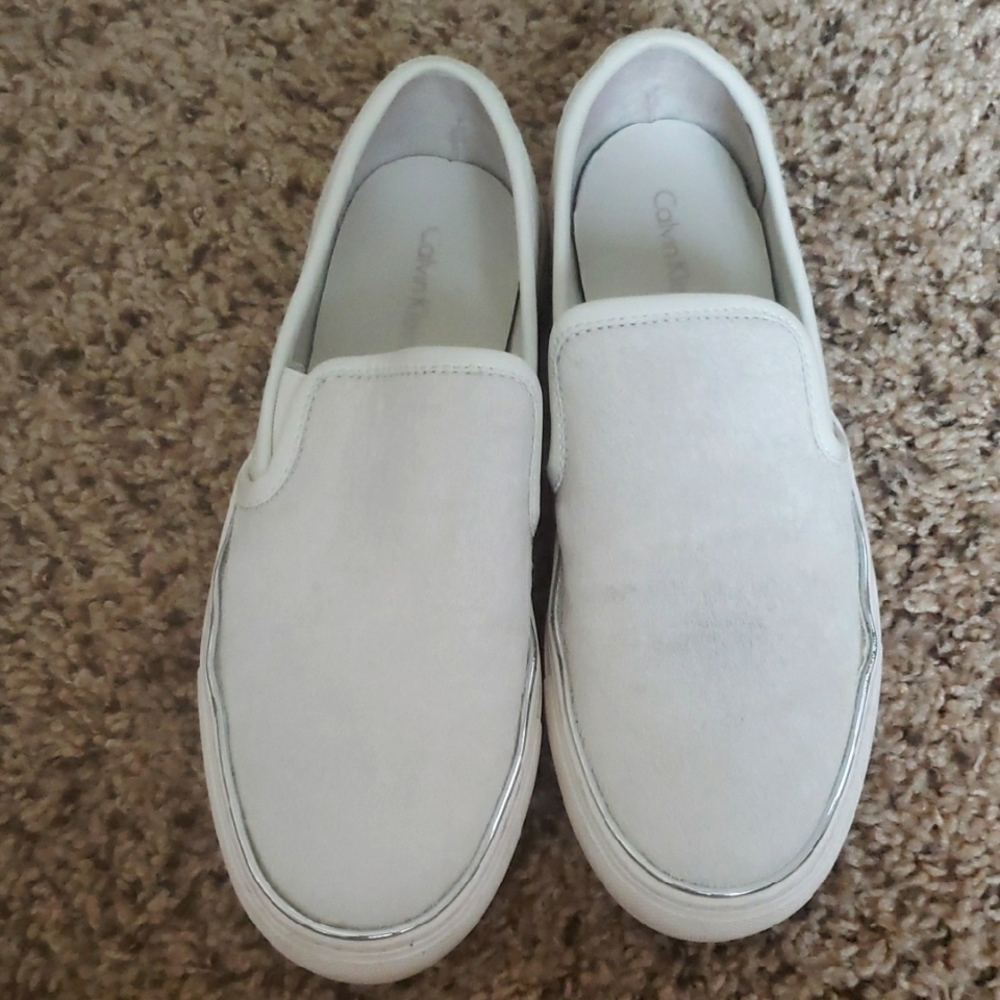 Calvin Klein Women's Classic White Slip-Ons Size 7
